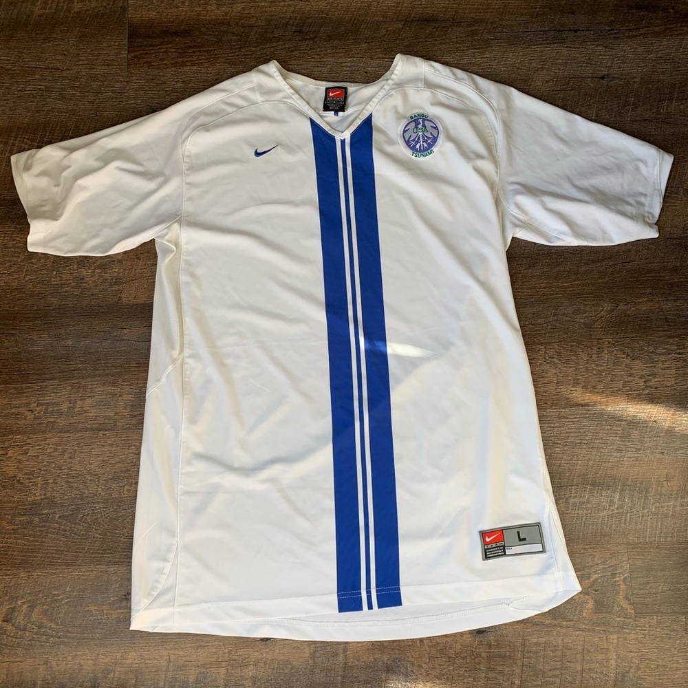 Nike Rare White Bangu USA Tsunami Home Team Soccer Jersey L Dri-Fit